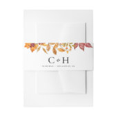 Waterverf herfstverlof Garland bruiloft monogram Uitnodigingen Wikkel (Voorkant Voorbeeld)