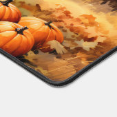 Waterverf Herfstweg Pompoen vallende bladeren Bureaumat (Hoek)