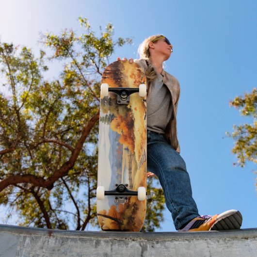 Waterverf Herfstweg Pompoen vallende bladeren Persoonlijk Skateboard (Buiten 1)