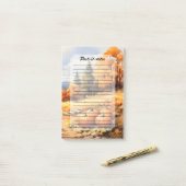 Waterverf Herfstweg Pompoen vallende bladeren Post-it® Notes (Op bureau)