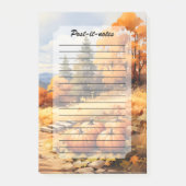 Waterverf Herfstweg Pompoen vallende bladeren Post-it® Notes (Voorkant)