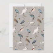 Waterverf Heron Bird Egret Natuur Baby shower Kaart (Achterkant)