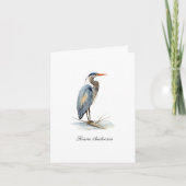 Waterverf Heron Bird Folded note card Bedankkaart (Voorkant)