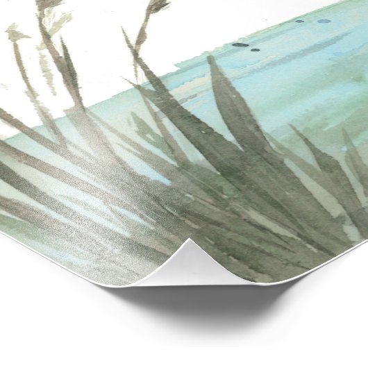 Waterverf Heron Foto Afdruk (Hoek)