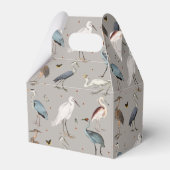 Waterverf Heron Vogel Egret Natuur Monogrammed Bedankdoosjes (Achterkant)