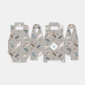 Waterverf Heron Vogel Egret Natuur Monogrammed Bedankdoosjes (Uitgevouwen)