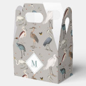 Waterverf Heron Vogel Egret Natuur Monogrammed Bedankdoosjes (Geopend)