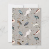 Waterverf Heron Vogel Egret Natuur Monogrammed Bedankkaart (Achterkant)