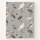 Waterverf Heron Vogel Egret Natuur Monogrammed Notitieboek (Achterkant)