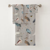 Waterverf Heron Vogel Egret Natuur Patroon Bad Handdoek (Insitu)
