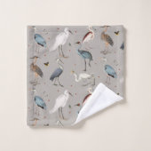 Waterverf Heron Vogel Egret Natuur Patroon Bad Handdoek (Wasdoekje)