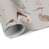 Waterverf Heron Vogel Egret Natuur Patroon Cadeaupapier (Rol Hoek)