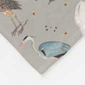 Waterverf Heron Vogel Egret Natuur Patroon Fleece Deken (Hoek)