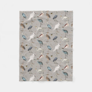 Waterverf Heron Vogel Egret Natuur Patroon Fleece Deken