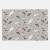 Waterverf Heron Vogel Egret Natuur Patroon Inpakpapier Vel (Voorkant)