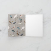 Waterverf Heron Vogel Egret Natuur Patroon Kaart (Binnen)