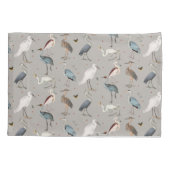 Waterverf Heron Vogel Egret Natuur Patroon Kussensloop (Achterkant-Links)