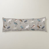 Waterverf Heron Vogel Egret Natuur Patroon Lichaamskussen (Achterkant)