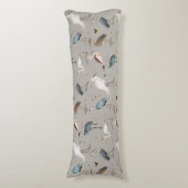 Waterverf Heron Vogel Egret Natuur Patroon Lichaamskussen (Voorkant Verticaal)