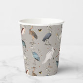 Waterverf Heron Vogel Egret Natuur Patroon Papieren Bekers (Links)