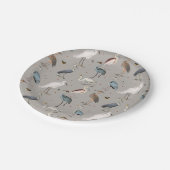 Waterverf Heron Vogel Egret Natuur Patroon Papieren Bordje (Gekanteld)