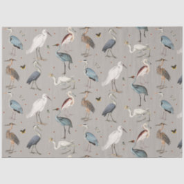 Waterverf Heron Vogel Egret Natuur Patroon Tissuepapier