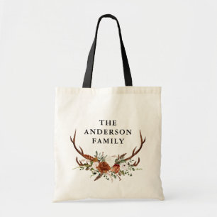 waterverf hert bloem terracotta modern elegant tote bag