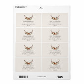 waterverf hert bloementerracotta modern elegant etiket (Full Sheet)