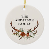 waterverf hert bloementerracotta modern elegant keramisch ornament (Voorkant)