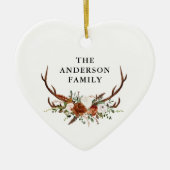 waterverf hert bloementerracotta modern elegant keramisch ornament (Voorkant)