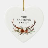 waterverf hert bloementerracotta modern elegant keramisch ornament (Achterkant)