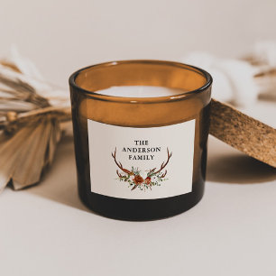 waterverf hert bloementerracotta modern elegant rechthoekige sticker