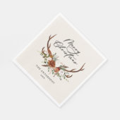 waterverf hert bloemenvrolijk kerstfeest servet (Hoek)