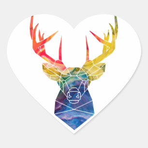 Waterverf hert hart sticker