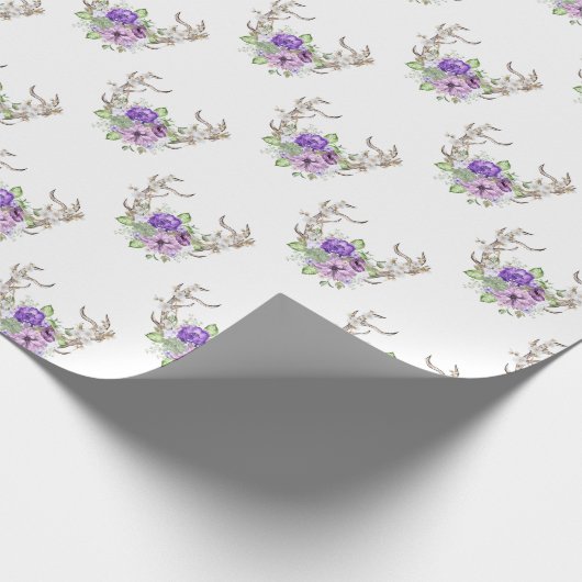 Waterverf Herten Antler Boeket Cadeaupapier (Hoek)