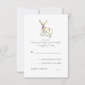 Waterverf Herten Antlers Bruiloft RSVP Kaarten (Voorkant)
