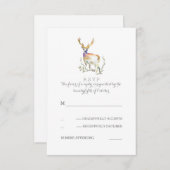 Waterverf Herten Antlers Bruiloft RSVP Kaarten (Voorkant / Achterkant)