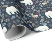 Waterverf Herten Beer Hand getrokken Cadeaupapier (Rol Hoek)