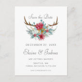 Waterverf Herten Bloemengewei Save the date Aankondigingskaart (Voorkant)