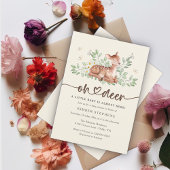 Waterverf Herten Bos Baby Shower Kaart