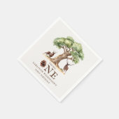 Waterverf Herten Bos Eerste Verjaardag Servetten (Hoek)