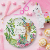 Waterverf Herten Bosgroen Feestelijke Benodigdhede Papieren Bordje (Feest)