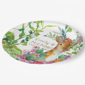 Waterverf Herten Bosgroen Feestelijke Benodigdhede Papieren Bordje (Gekanteld)