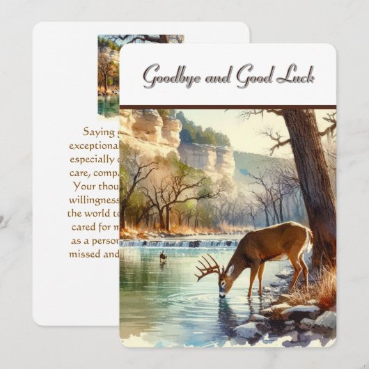 Waterverf herten dokter vaarwel plat dank je kaart (Voorkant / Achterkant)