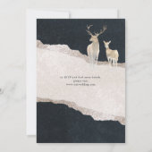 Waterverf Herten Elegante Rustieke Winterbruiloft Kaart (Achterkant)