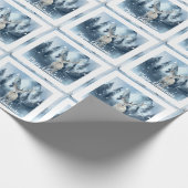 Waterverf herten en sneeuwdagen cadeaupapier (Hoek)