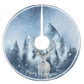 Waterverf herten en sneeuwdagen kerstboom rok (Voorkant)