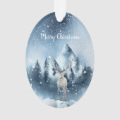 Waterverf herten en sneeuwdagen ornament (achterkant)