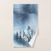 Waterverf herten en sneeuwvakantie bad handdoek (Handdoek)