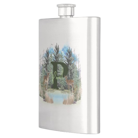 Waterverf Herten gepersonaliseerd Monogram Letter  Flacon (Links)